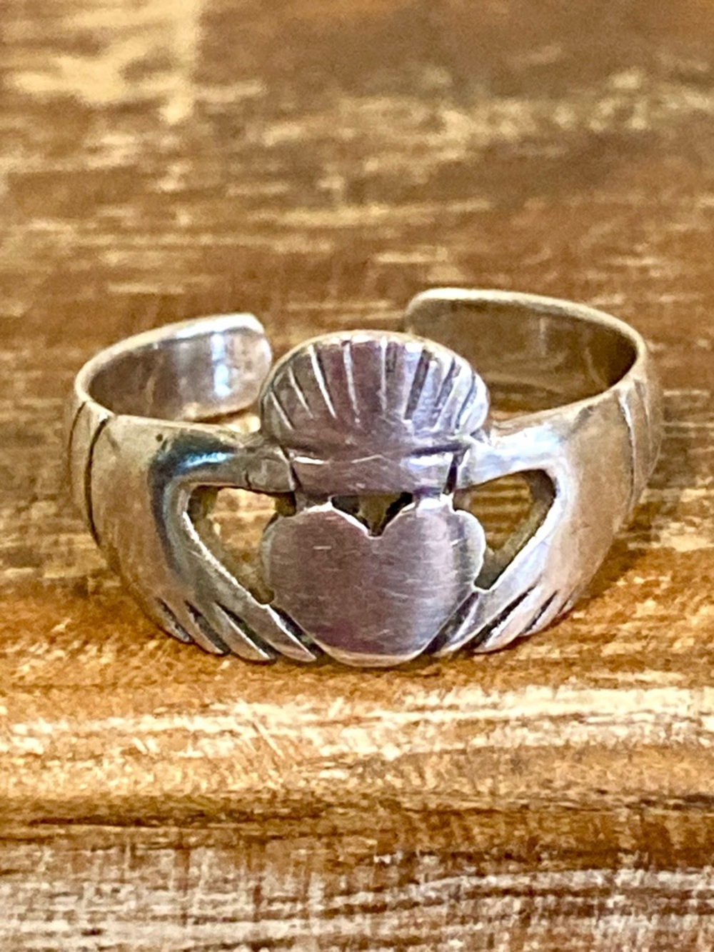 Sterling Silver Claddagh Toe Ring - Size 3.5 • 925 Stamp • Irish Design